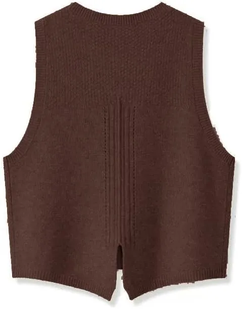 100% Merino Wool Sweaters Women's Female Fall Winter Knitted Pullover Crew Neck Waistcoat Sleeveless Vest(WQ7050)