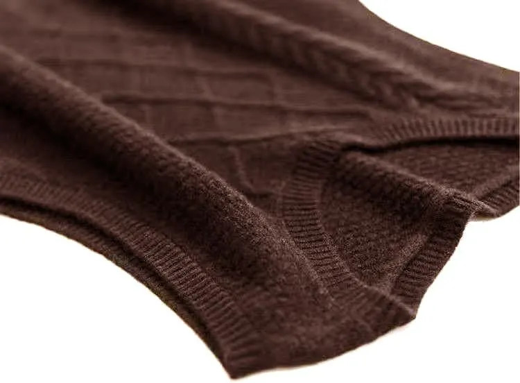 100% Merino Wool Sweaters Women's Female Fall Winter Knitted Pullover Crew Neck Waistcoat Sleeveless Vest(WQ7050)