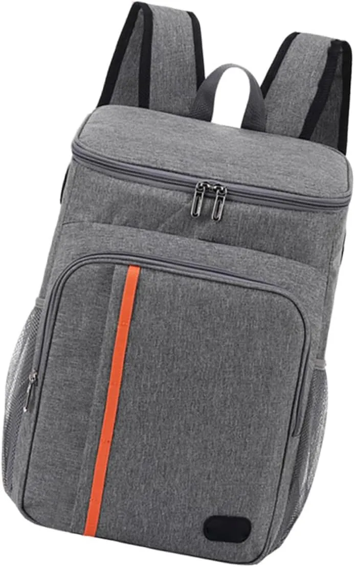 1Pc Versatile Insulation Backpack Oxford Cloth Cooler Bag for Outdoor Picnics Family Outings and Hiking Grey for Food and Travel