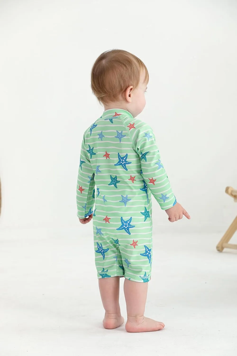 2 Pack Baby Toddler Boys Swimsuits UPF 50  Sun Protection Long-Sleeve Rash Guards Baby Dry Fit Bathing Suit with Zip
