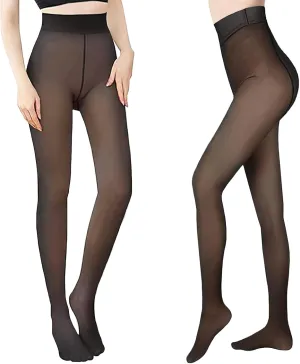 220g More Warmth Black Tights for Women Fleece Lined High Waist Sexy Opaque Thermal Tights Party Stockings