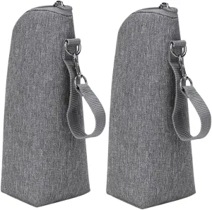 2pcs Insulated Milk Bottle Bags Portable Bottle Holders for Travel Zippered Storage with Seal Machine Washable for Easy Carrying