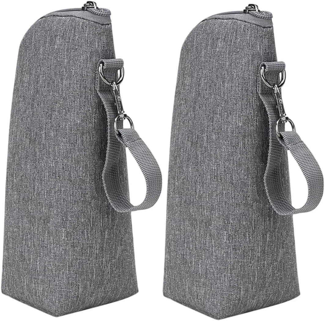 2pcs Insulated Milk Bottle Bags Portable Bottle Holders for Travel Zippered Storage with Seal Machine Washable for Easy Carrying