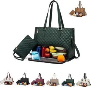 3 in 1 tote bag for women,2 in 1 bag combo,ladies laptop with compartment large with lunch compartment