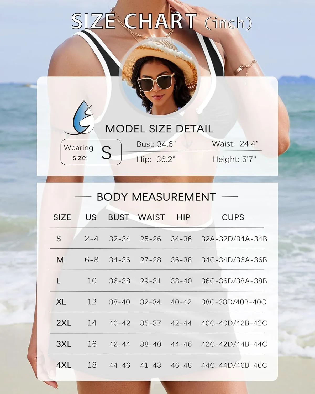 3 Piece Swimsuits for Women Color Block High Waisted Bikini Sets Thong Sexy Bathing Suit Cover Up Skirt