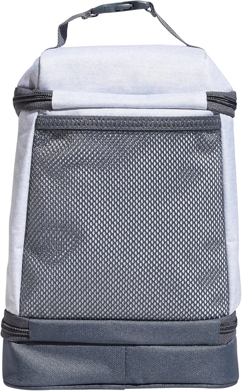 adidas Excel Lunch Bag, Cooler with Zipper, Pocket for Ice Pack, and Clip, Temperature Control Insulation, Jersey White/Shadow Chrome/Onix Grey, One Size