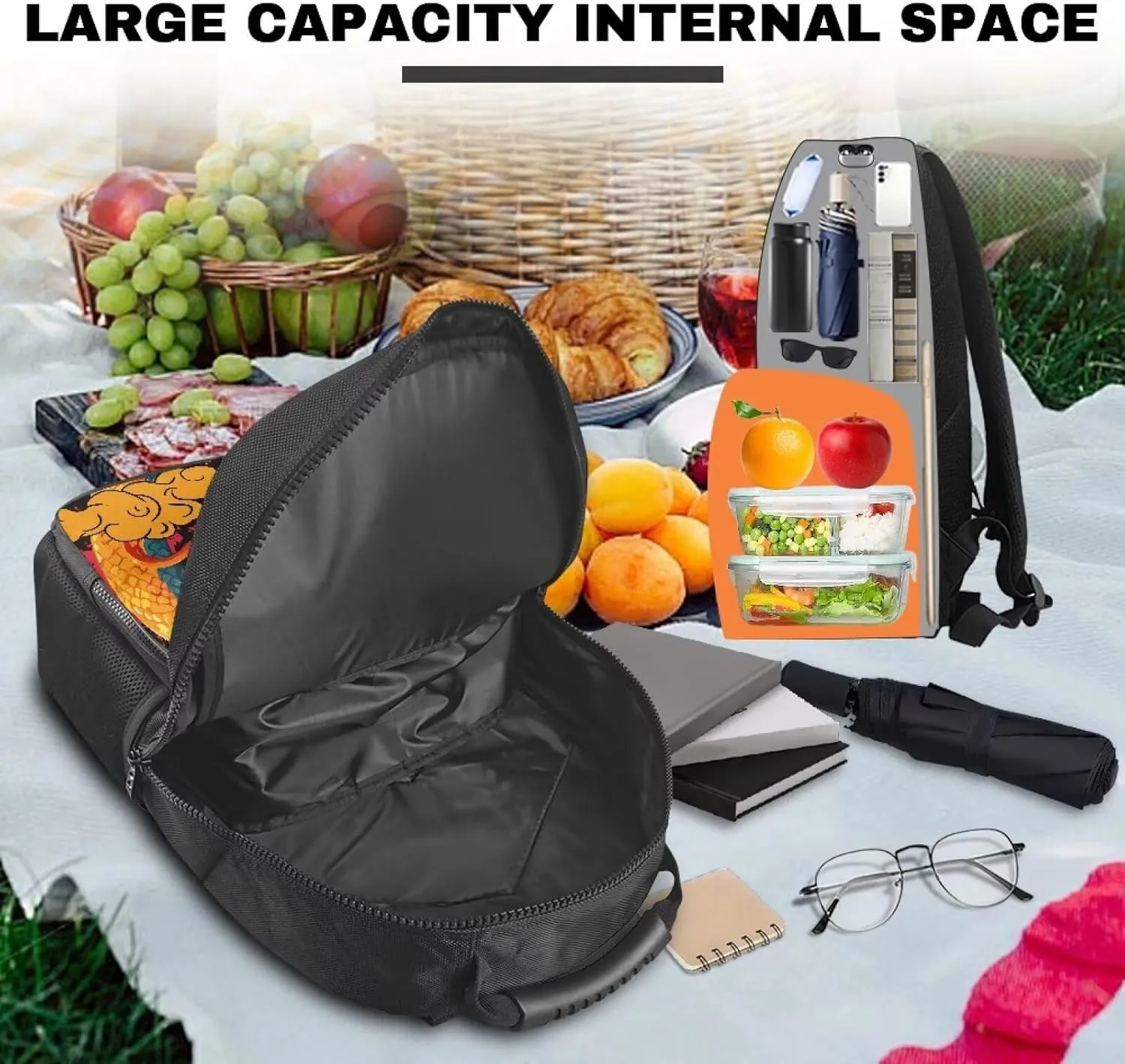 Adult 17 Inch Lunch Box Backpack Laptop Backpack for Travel Camping Large Capacity Insulated Cooler Backpack