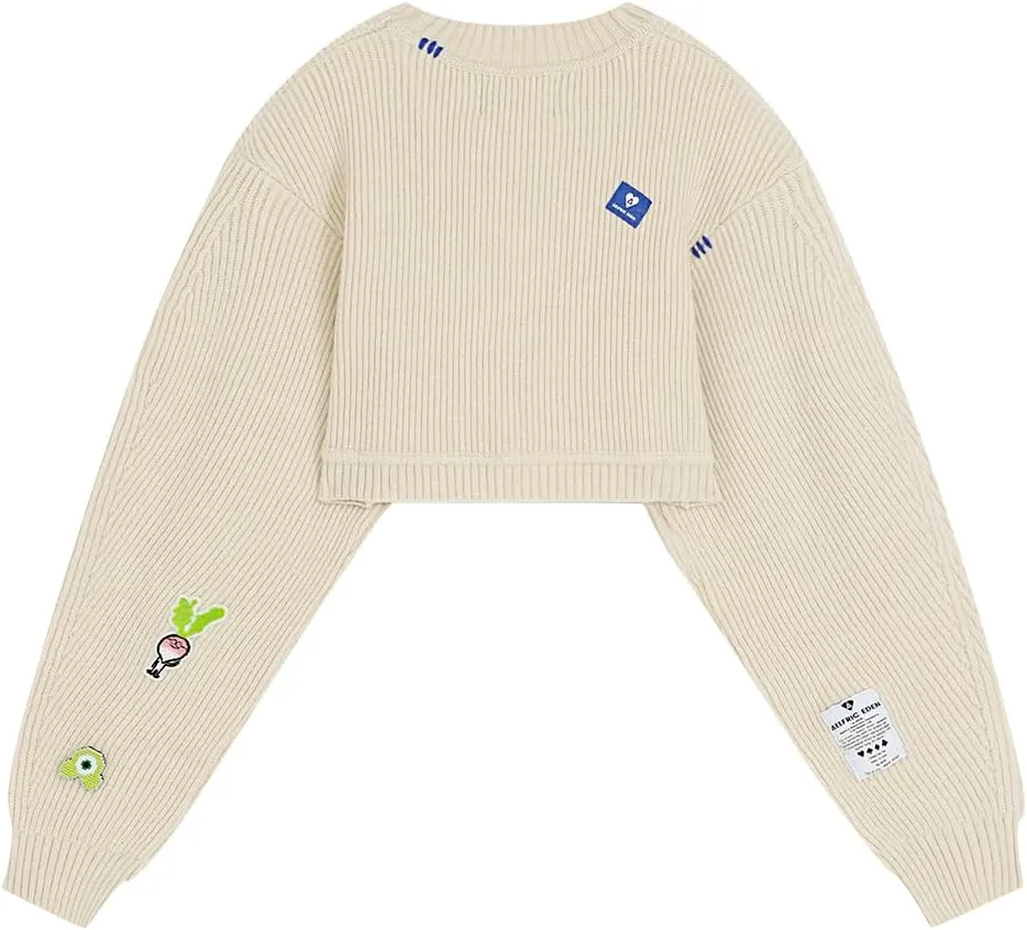 Aelfric Eden Women's Cardigan Sweaters V-Neck Button Down Long Sleeve Shrugs Knit Cropped Tops