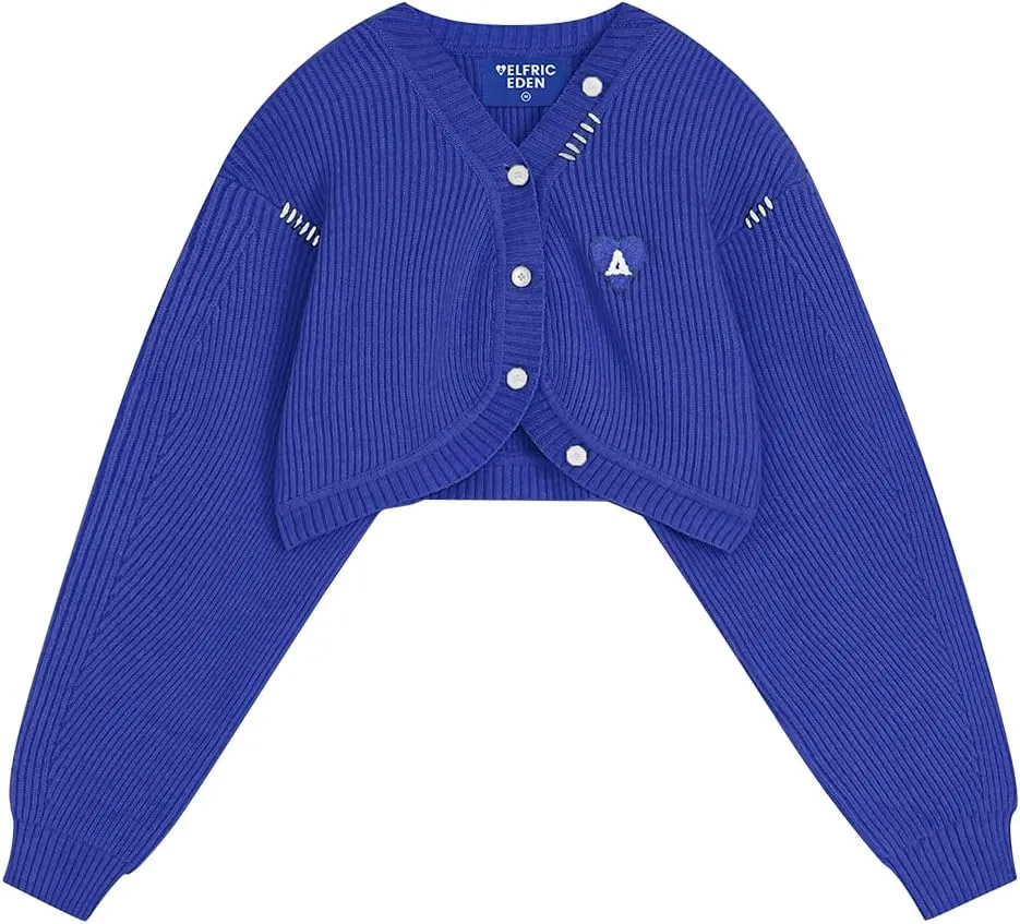 Aelfric Eden Women's Cardigan Sweaters V-Neck Button Down Long Sleeve Shrugs Knit Cropped Tops