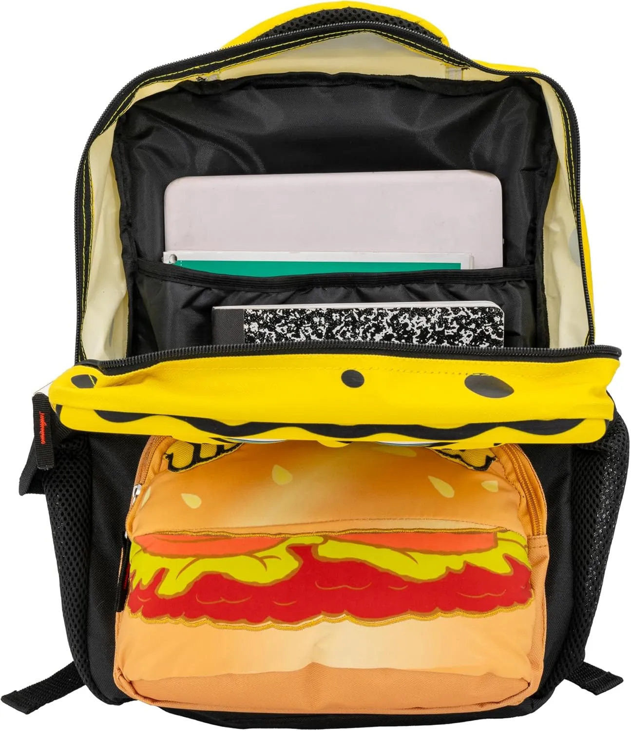 AI ACCESSORY INNOVATIONS Sponge Bob Square Pants Backpack, 3D Big Face SpongeBob Girls & Boys School Bag 16