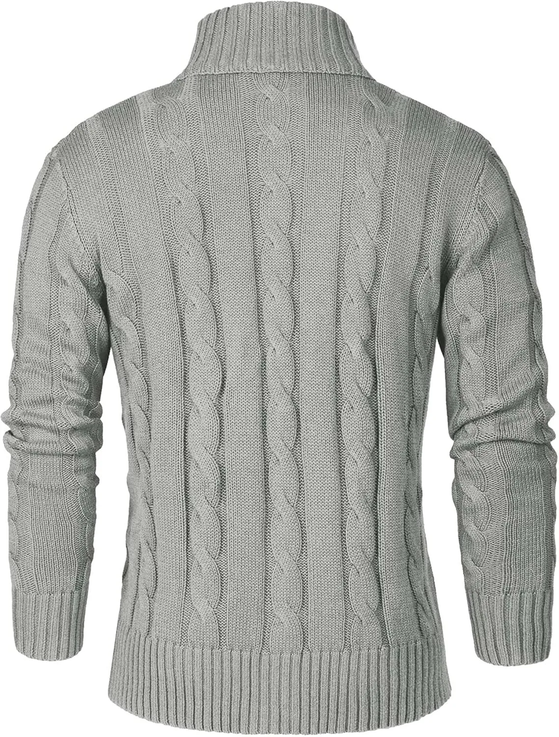 Aimeilgot Mens Fashion Casual Slim Fit Button Down Cable Knitted Stand Collar Cardigan Sweater