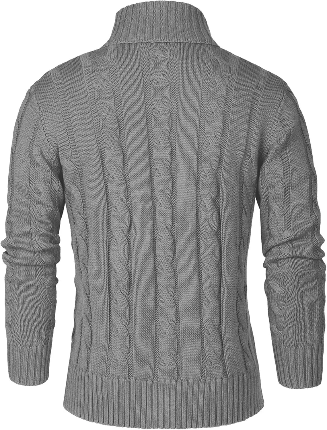 Aimeilgot Mens Fashion Casual Slim Fit Button Down Cable Knitted Stand Collar Cardigan Sweater