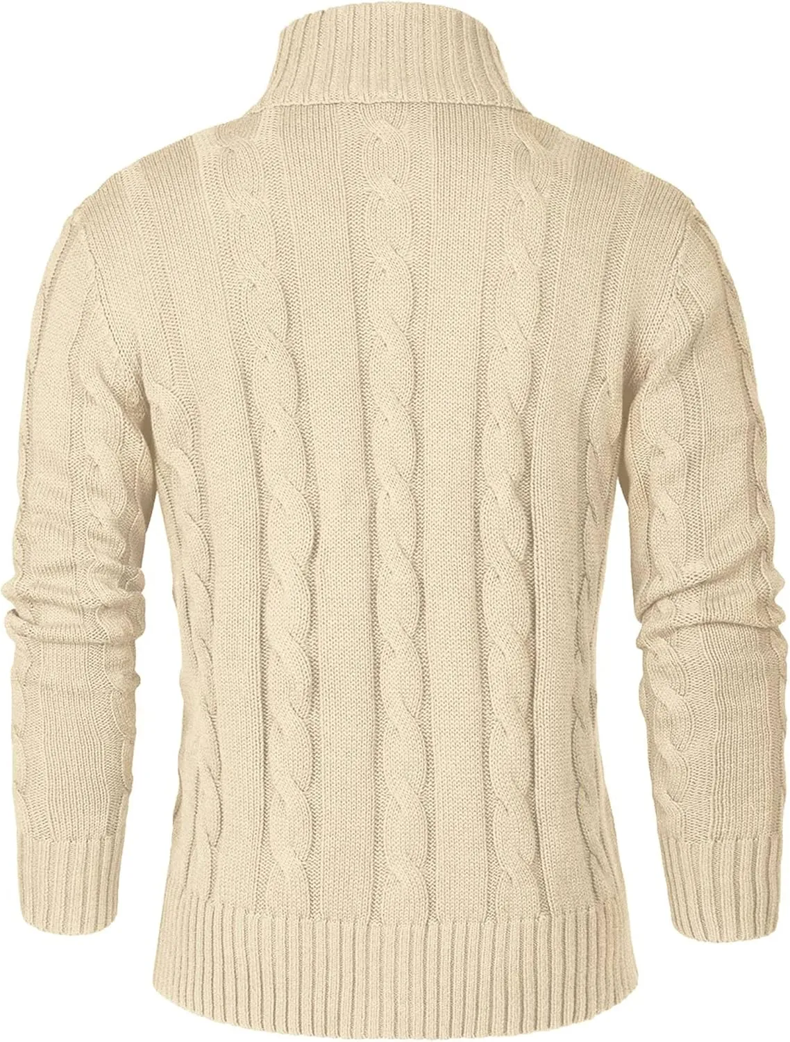 Aimeilgot Mens Fashion Casual Slim Fit Button Down Cable Knitted Stand Collar Cardigan Sweater