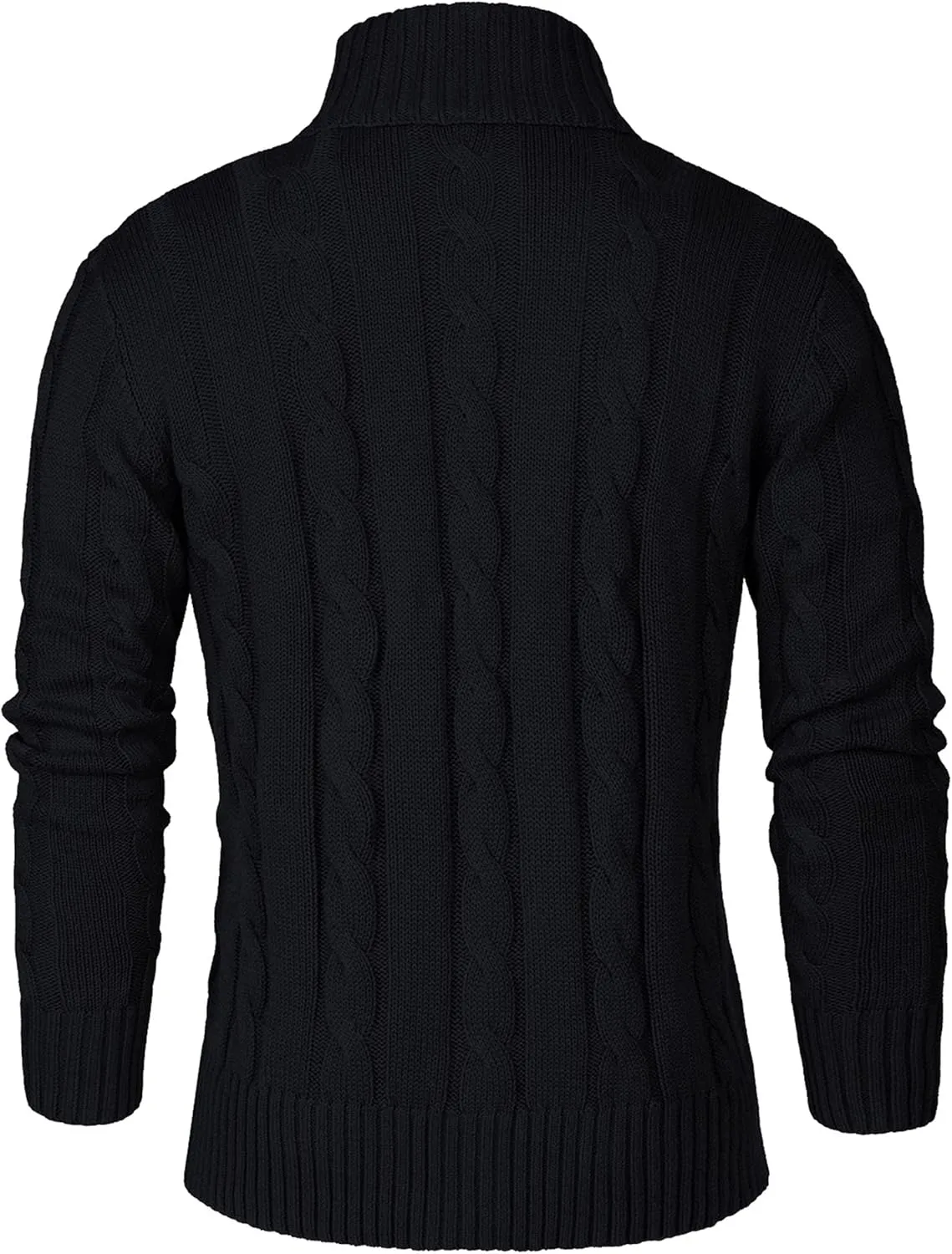 Aimeilgot Mens Fashion Casual Slim Fit Button Down Cable Knitted Stand Collar Cardigan Sweater