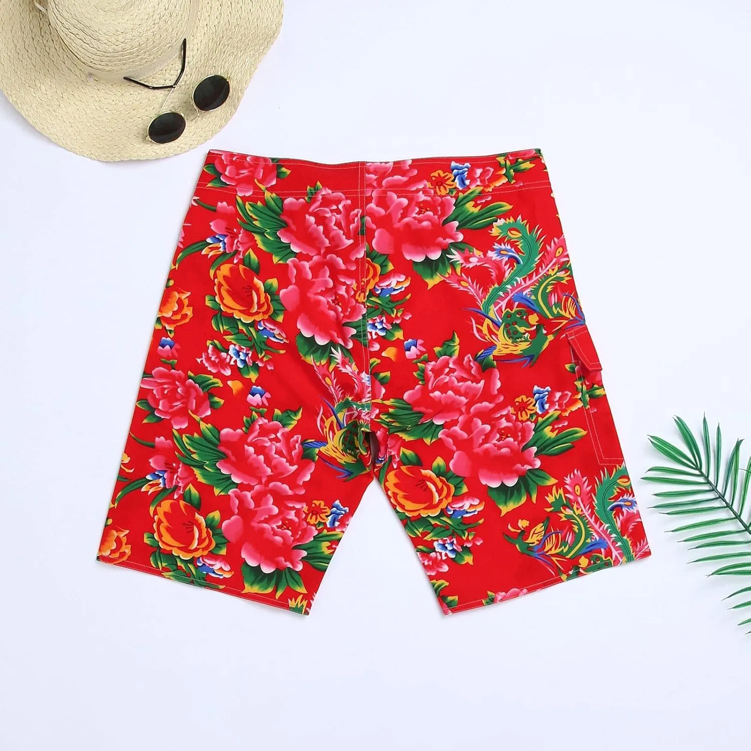 Alalaso Mens Shorts Casual Adjustable Drawstring Comfortable Loose Fit Printed Beach Pants for Men Pool Swim Trunks
