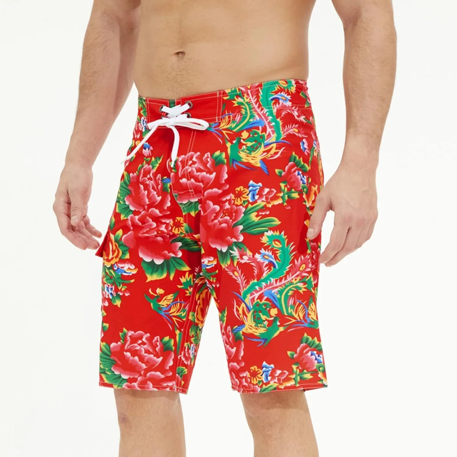 Alalaso Mens Shorts Casual Adjustable Drawstring Comfortable Loose Fit Printed Beach Pants for Men Pool Swim Trunks