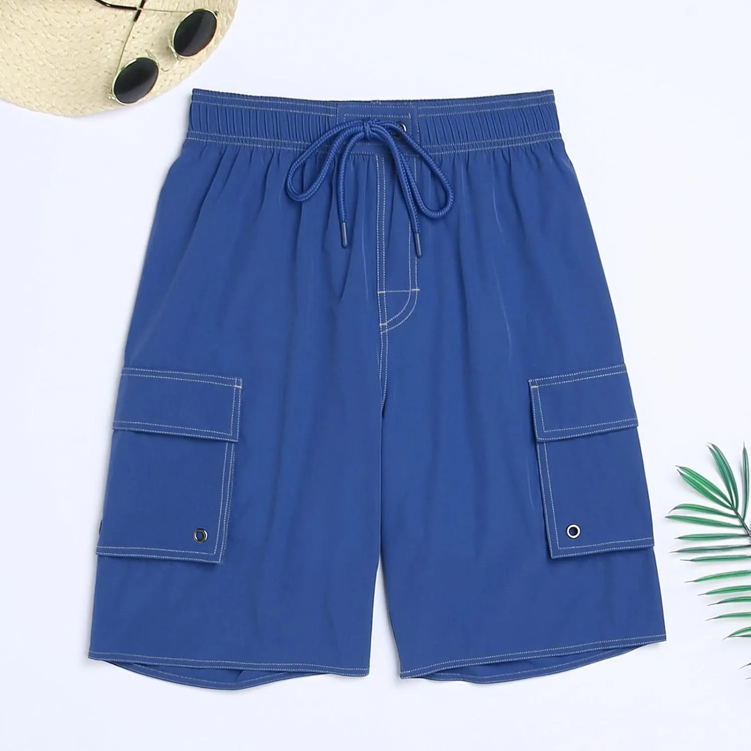 Alalaso Mens Shorts Casual Adjustable Drawstring Comfortable Loose Fit Printed Beach Pants for Men Pool Swim Trunks