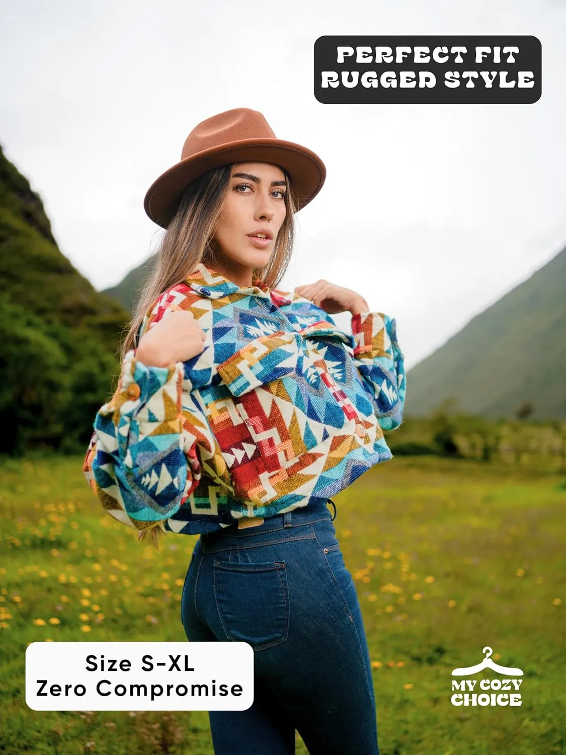 Alpaca Cropped Jacket Women Spring - Cowgirl Outfits for Womens - Alpaca Jackets - Shackets for Women 2025