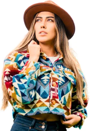 Alpaca Cropped Jacket Women Spring - Cowgirl Outfits for Womens - Alpaca Jackets - Shackets for Women 2025