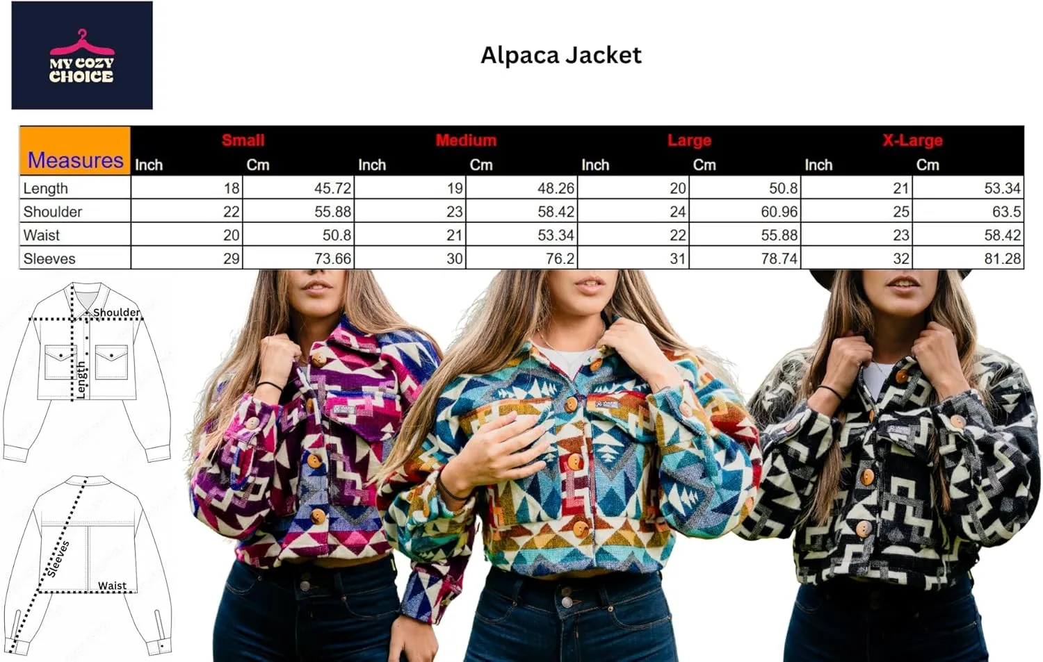 Alpaca Cropped Jacket Women Spring - Cowgirl Outfits for Womens - Alpaca Jackets - Shackets for Women 2025