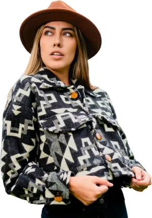 Alpaca Cropped Jacket Women Spring - Cowgirl Outfits for Womens - Alpaca Jackets - Shackets for Women 2025