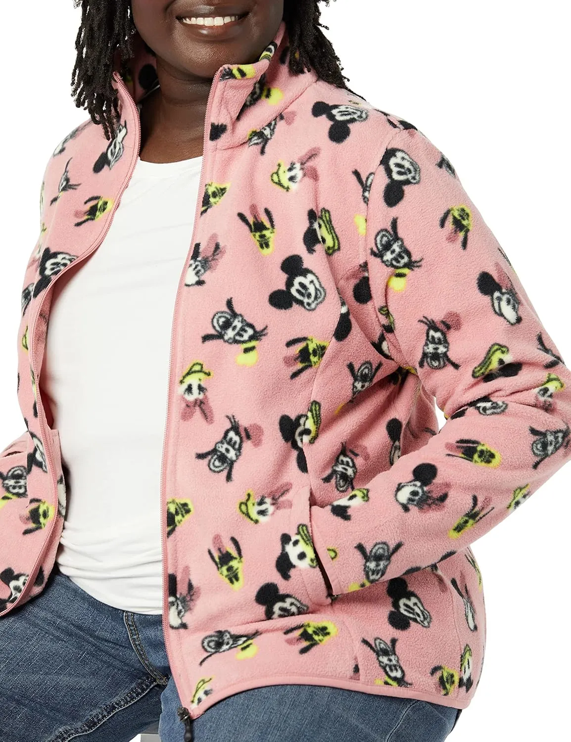 Amazon Essentials Disney | Marvel | Star Wars Women's Polar Fleece Full-Zip Mock Jackets