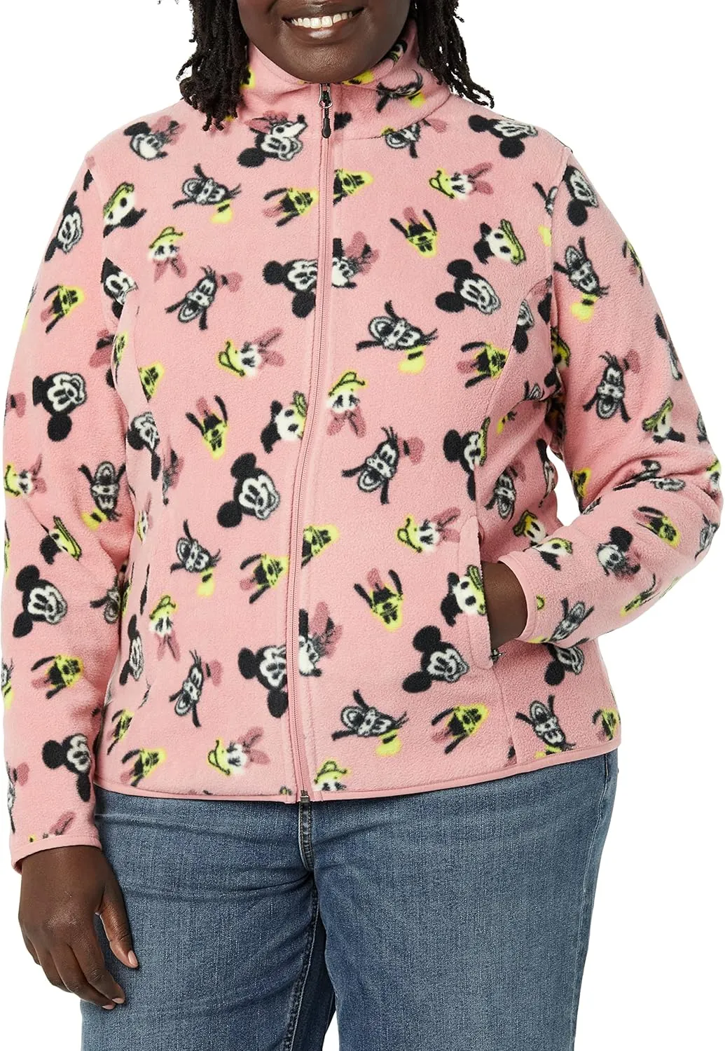 Amazon Essentials Disney | Marvel | Star Wars Women's Polar Fleece Full-Zip Mock Jackets