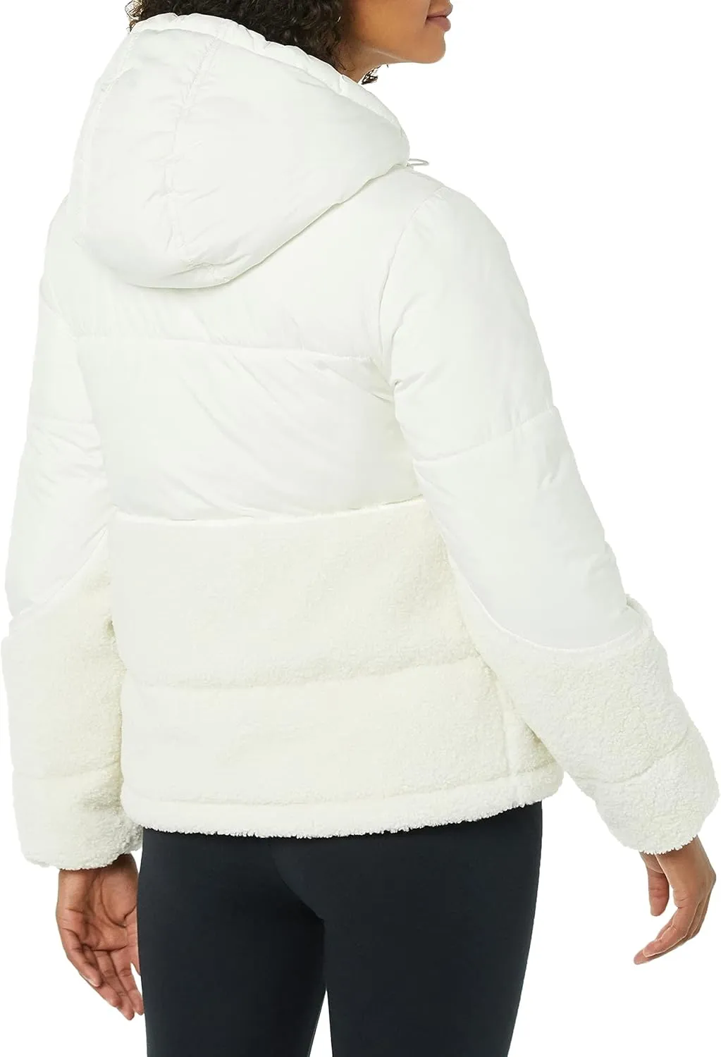 Amazon Essentials Women's Full-Zip Sherpa Fleece Hooded Puffer Jacket
