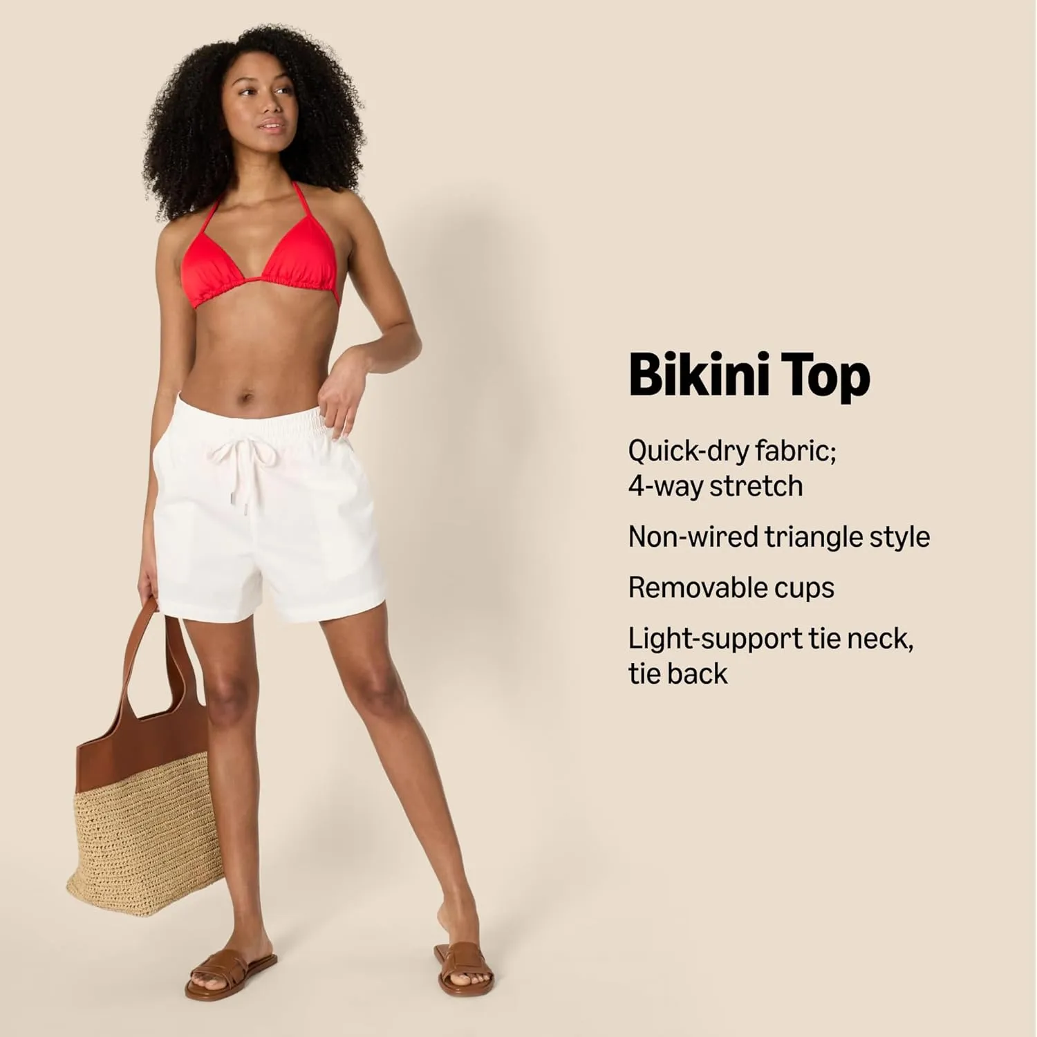 Amazon Essentials Women's Triangle Bikini Top