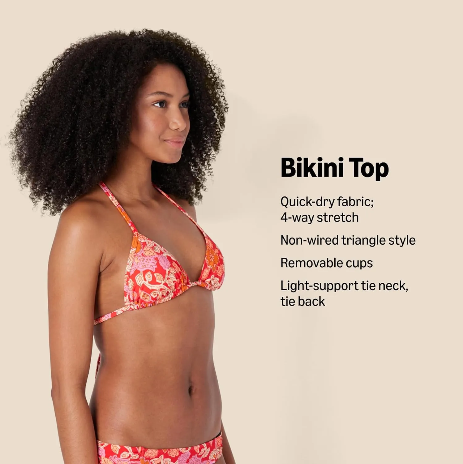 Amazon Essentials Women's Triangle Bikini Top