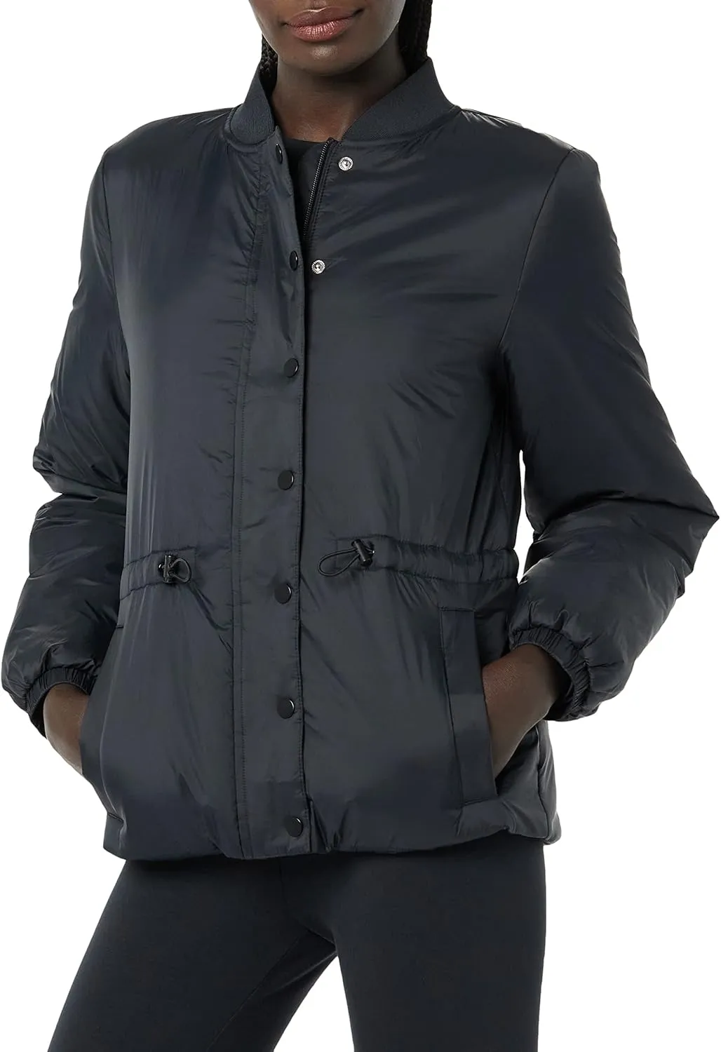 Amazon Essentials Women's Waist Padded Bomber Jacket