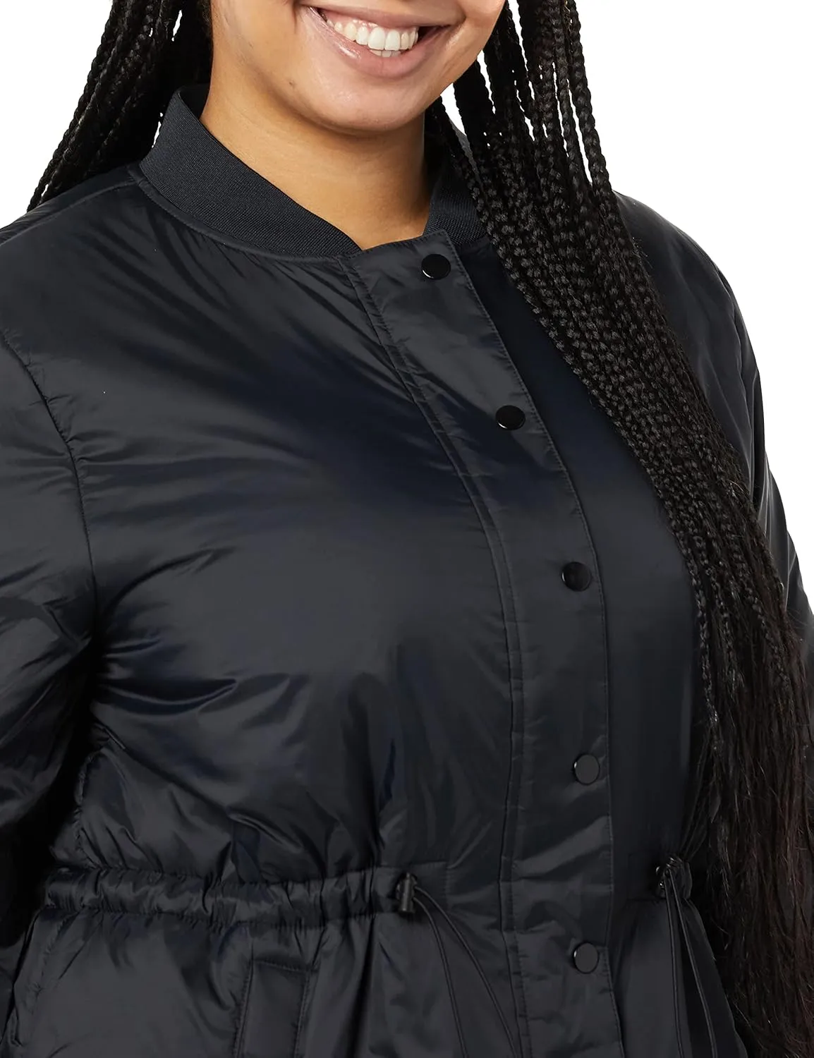 Amazon Essentials Women's Waist Padded Bomber Jacket