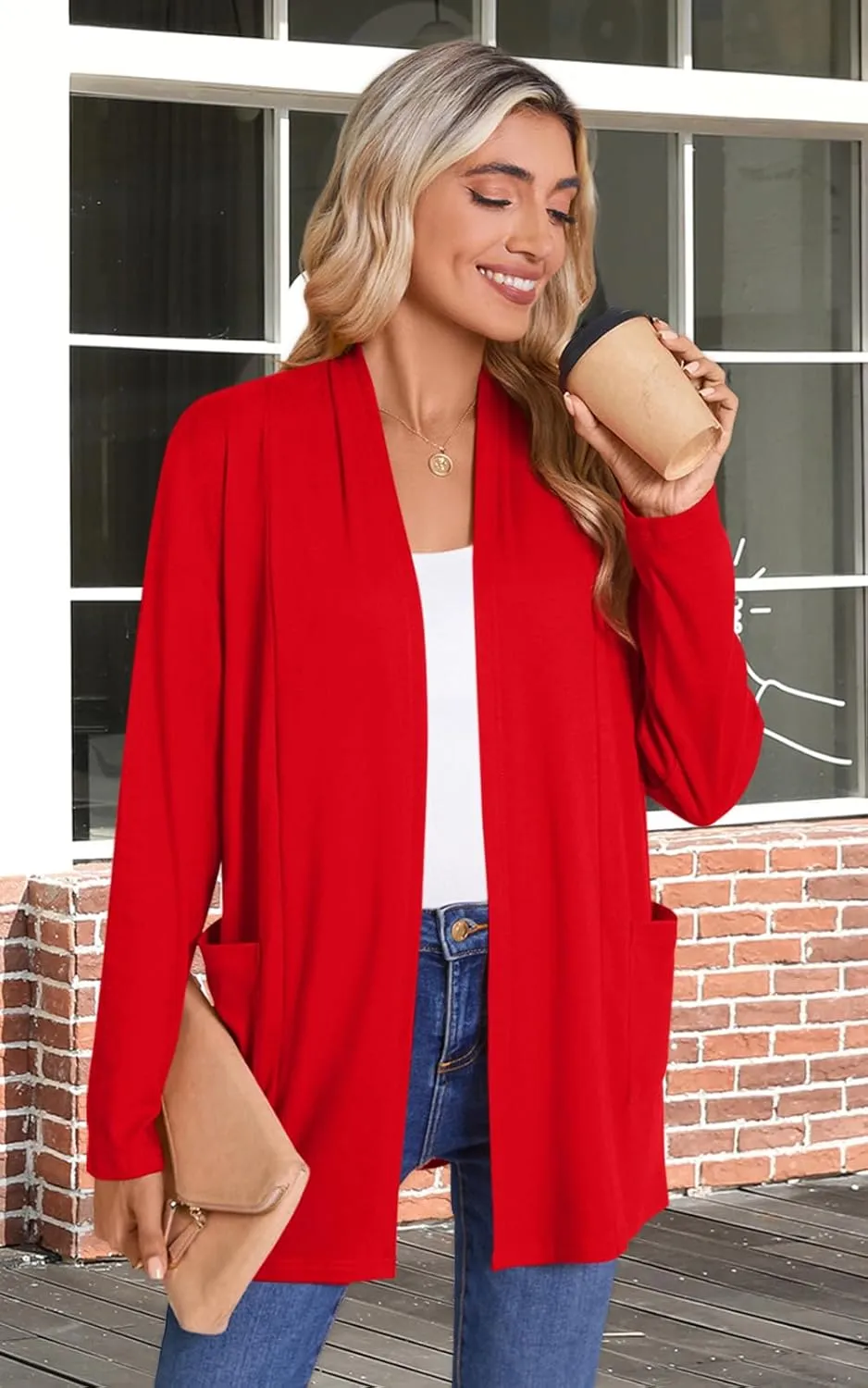 Anymiss 2025 Womens Summer Cardigan Sweaters with Pockets Long Sleeve Plus Size Jackets