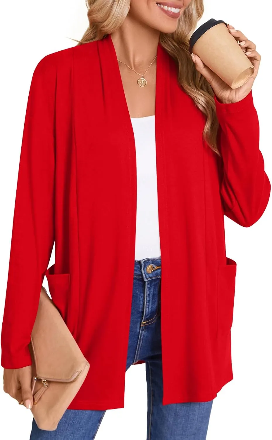 Anymiss 2025 Womens Summer Cardigan Sweaters with Pockets Long Sleeve Plus Size Jackets