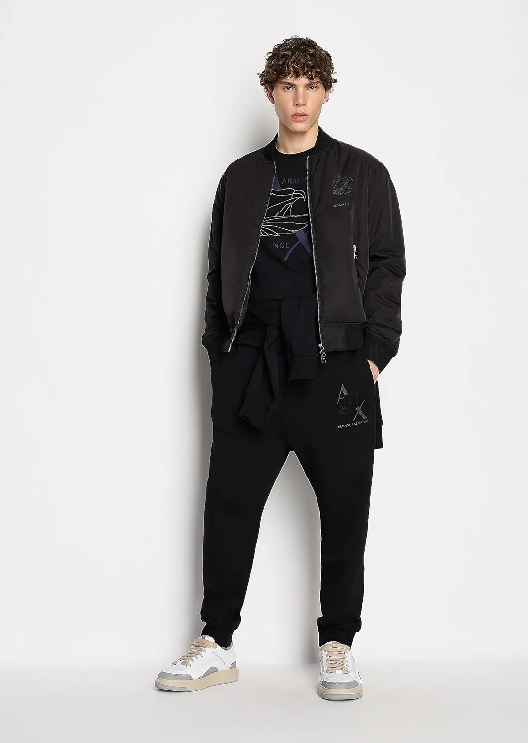 Armani Exchange Men's Eagle Logo Nylon Bomber