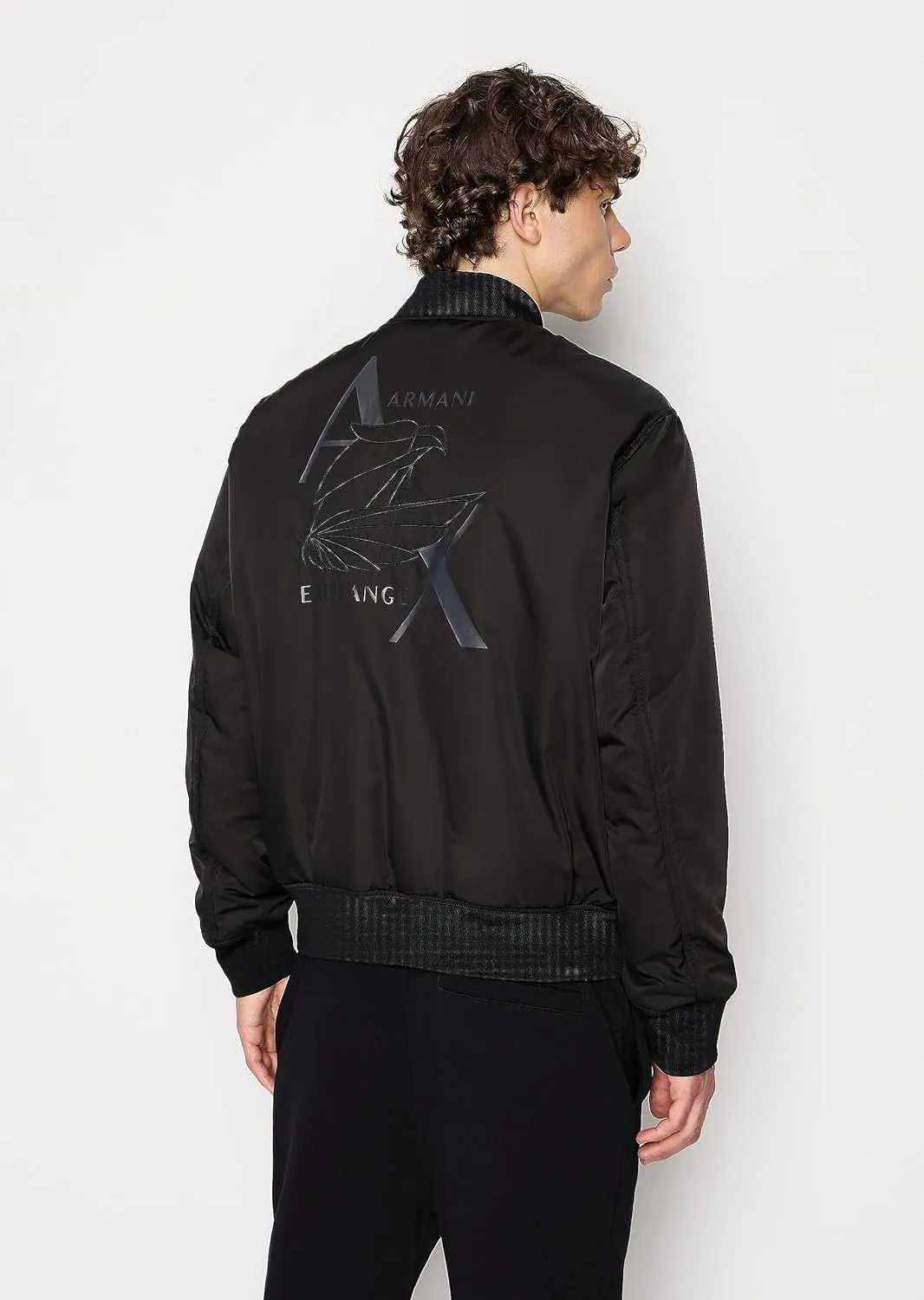Armani Exchange Men's Eagle Logo Nylon Bomber