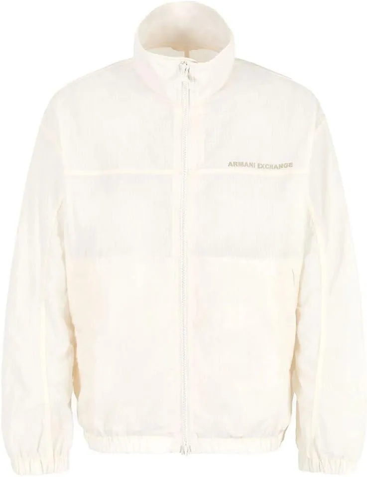 Armani Exchange Men's Hooded Nylon Textured Windbreaker Jacket