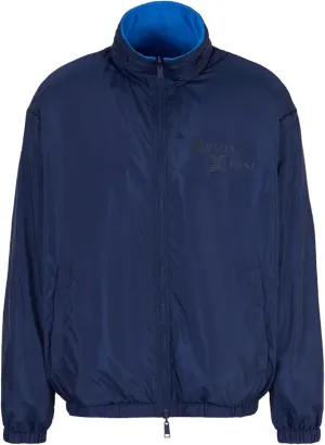 Armani Exchange Men's Reversible Nylon/Terry Windbreaker Jacket