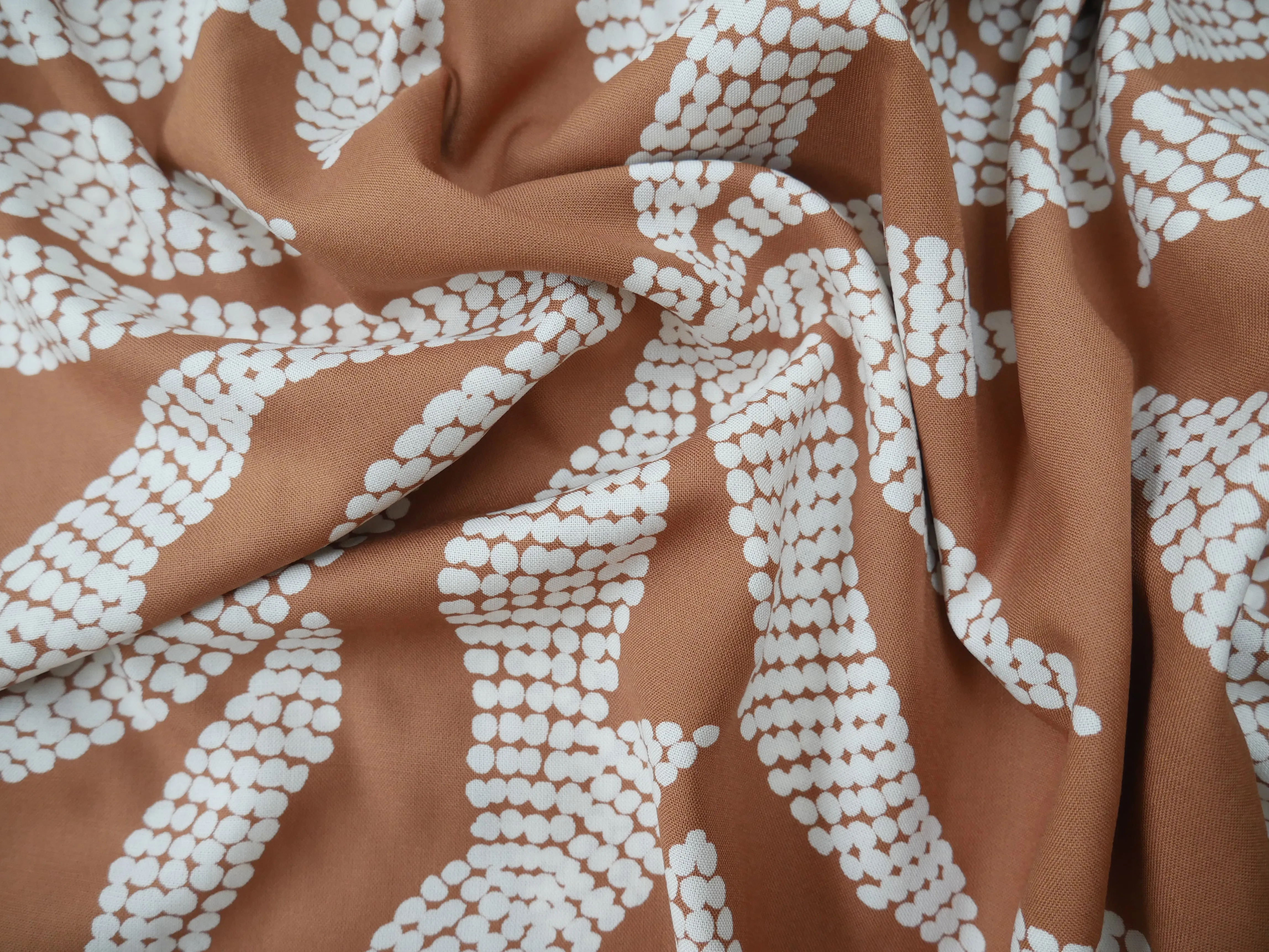 Atelier Brunette Kaola Viscose Challis in Pecan, £18.00 p/m