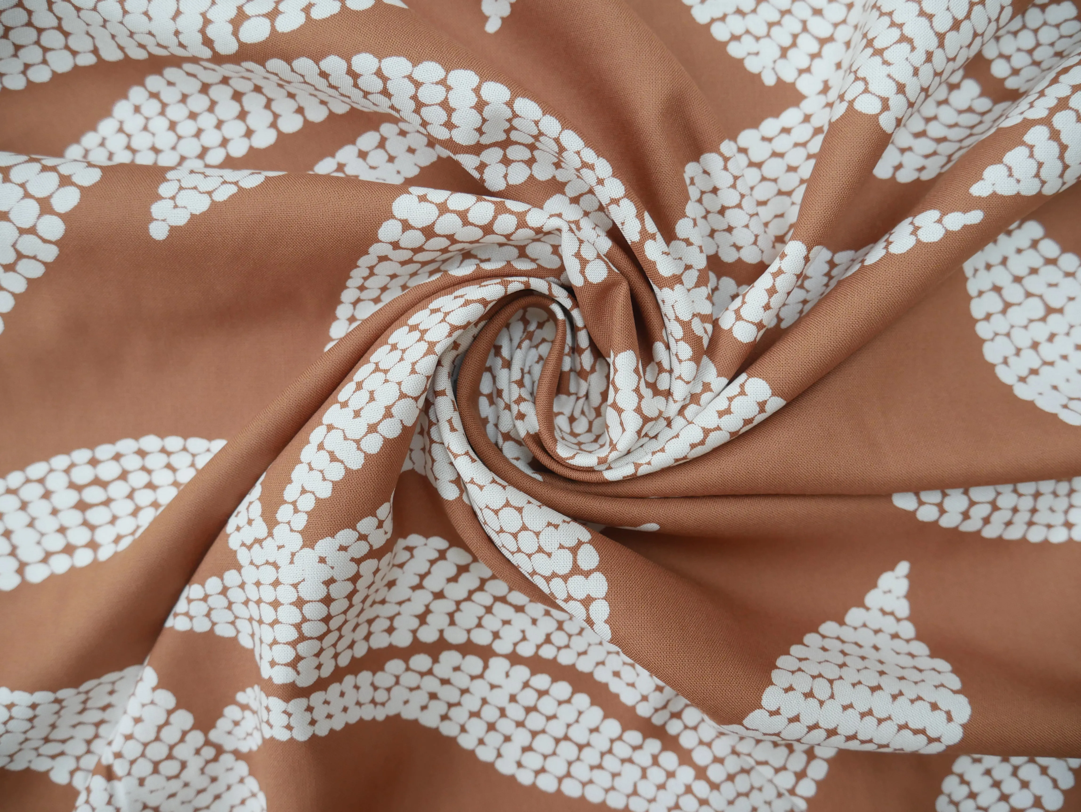 Atelier Brunette Kaola Viscose Challis in Pecan, £18.00 p/m