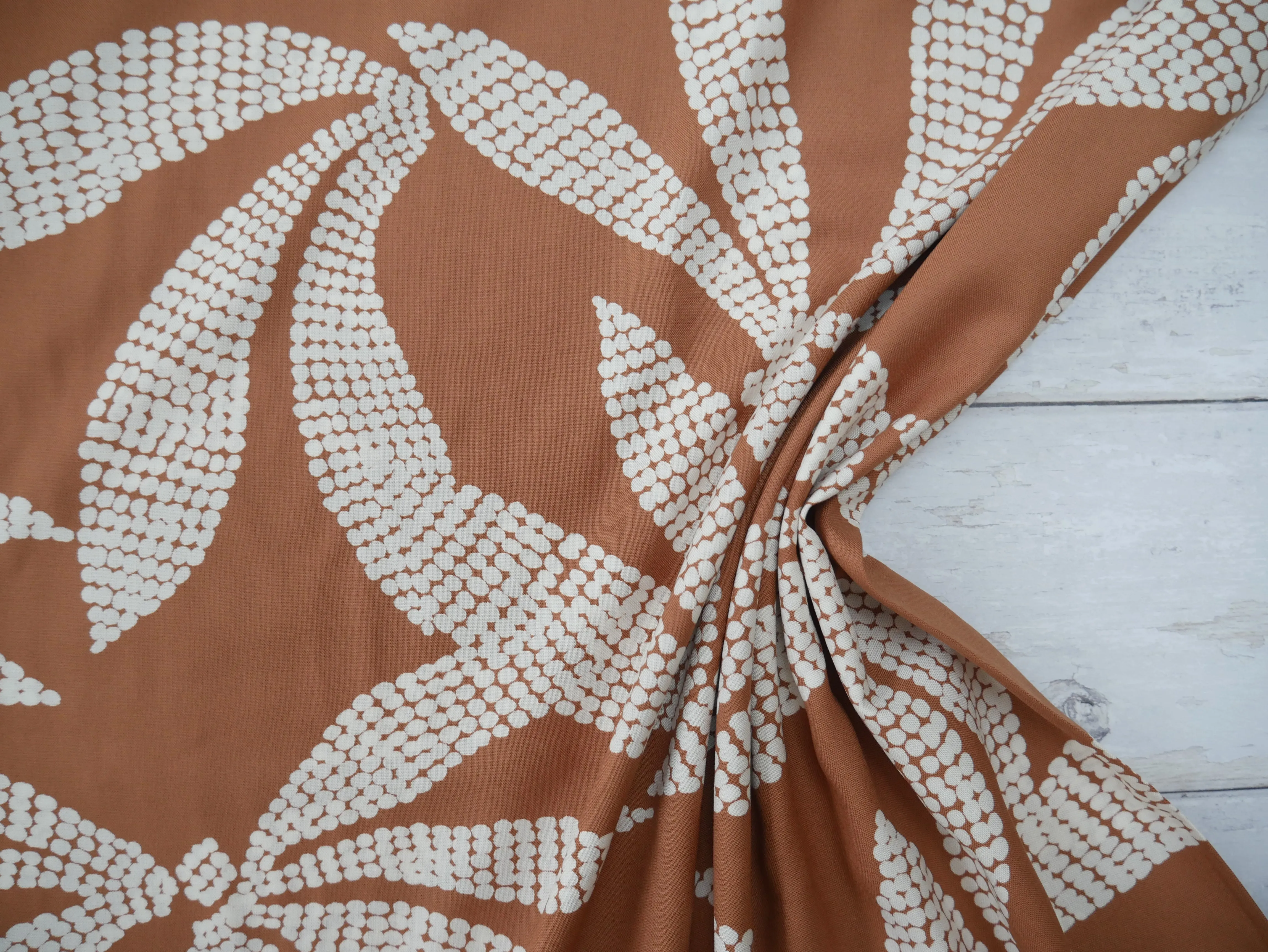 Atelier Brunette Kaola Viscose Challis in Pecan, £18.00 p/m