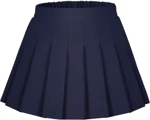 Auranso Girls Pleated Skirt Kids Tennis Elastic Waist Uniform Plaid Skirt 4-14 Y