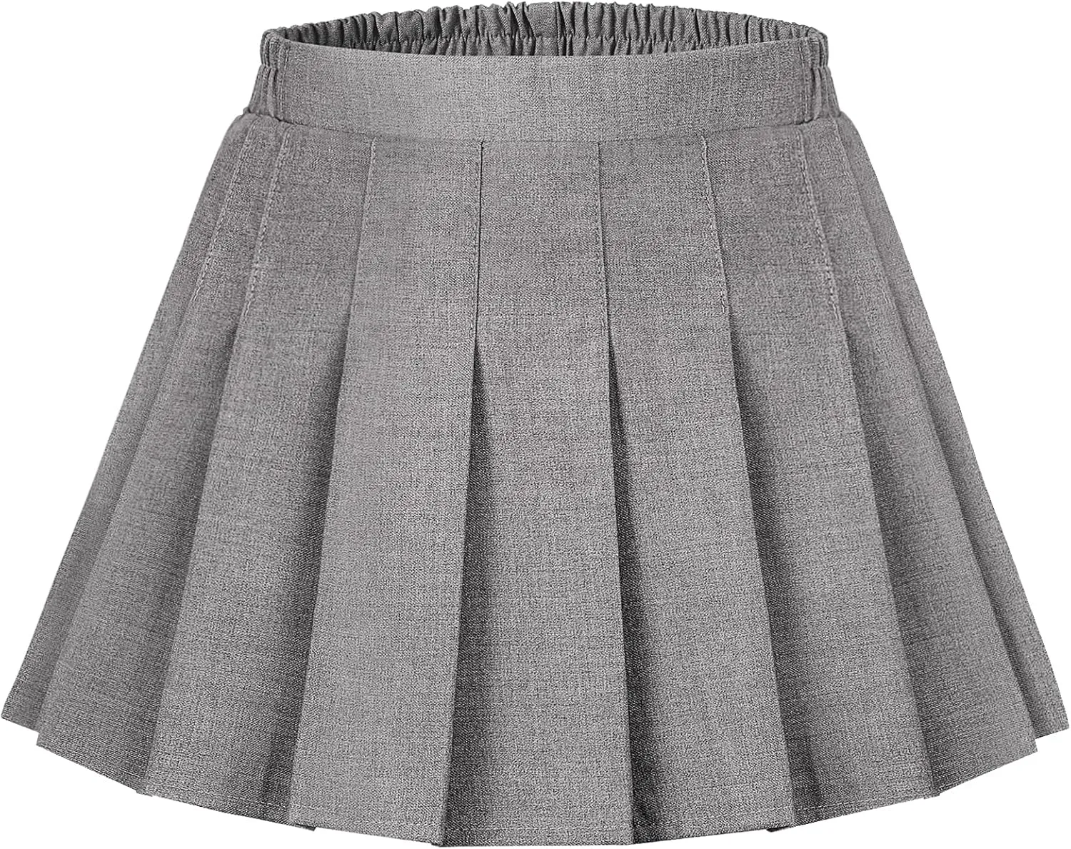 Auranso Girls Pleated Skirt Kids Tennis Elastic Waist Uniform Plaid Skirt 4-14 Y