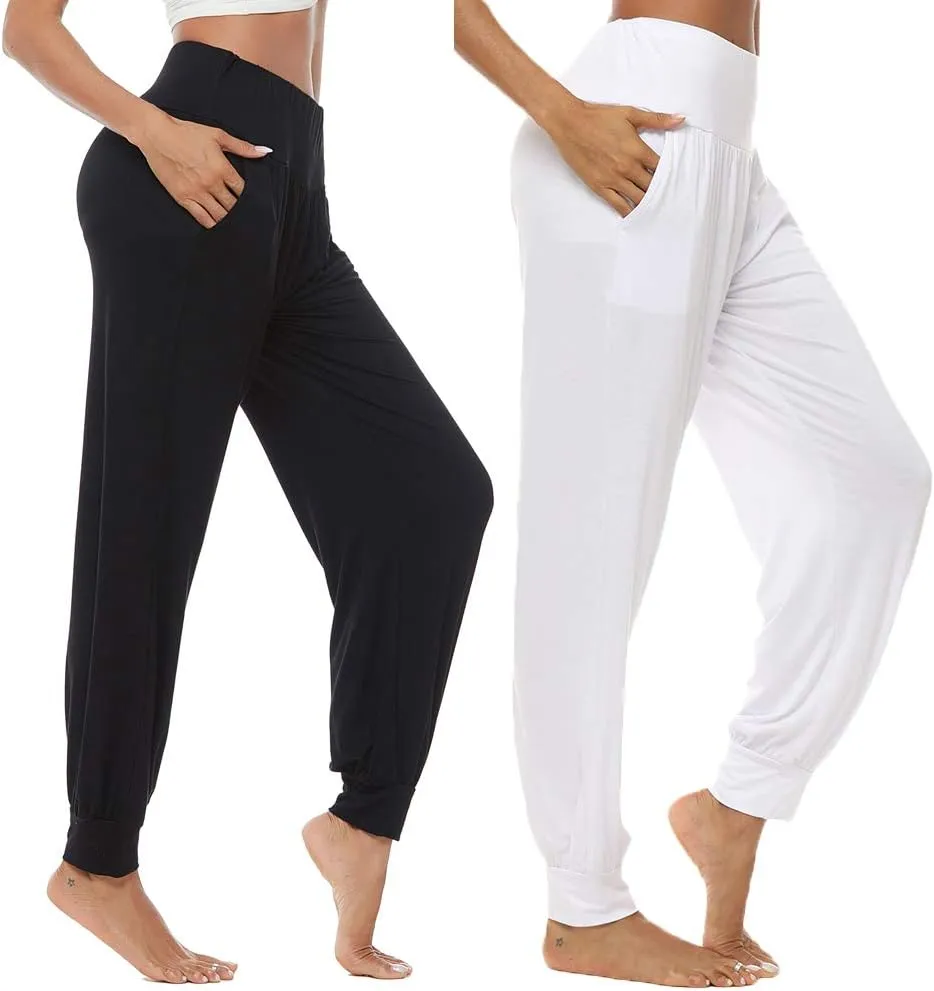AvaCostume Women's Loose Yoga Harem Workout Pants with Pockets