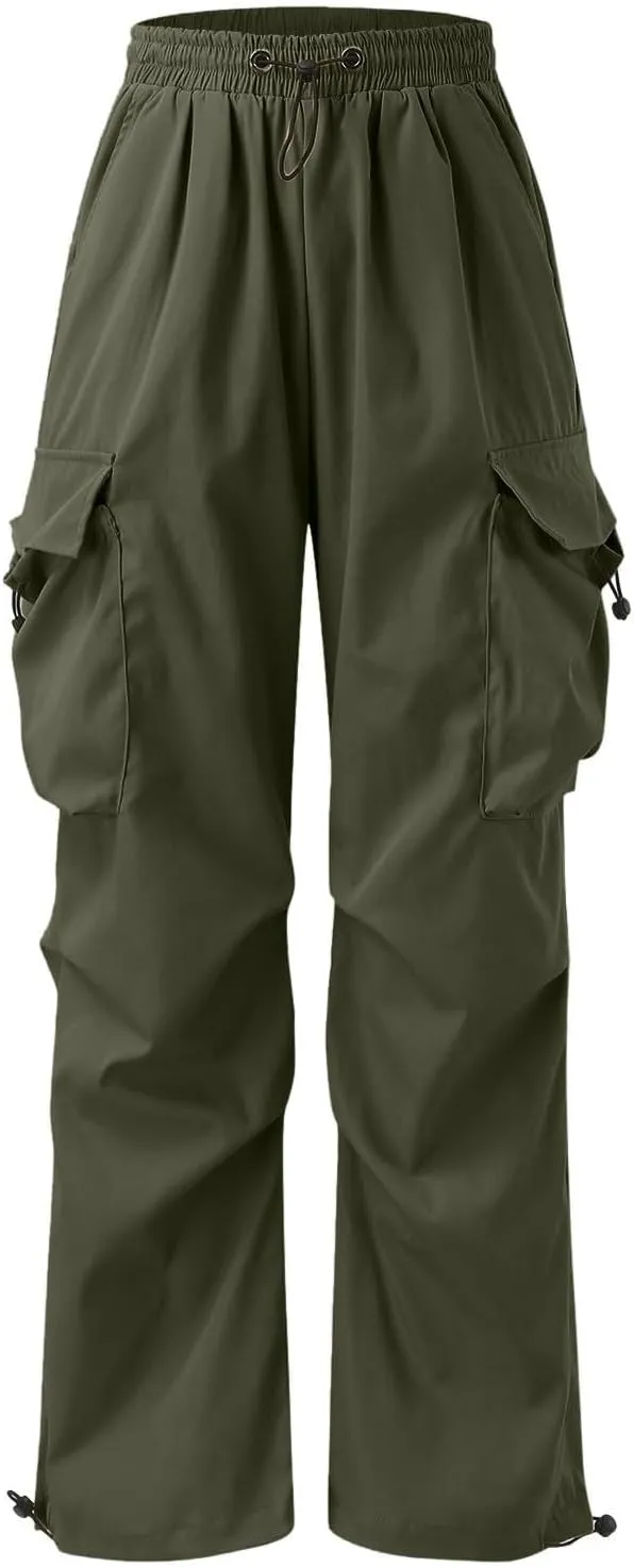 Baggy Cargo Pants for Men Harem Trendy Casual Loose Fit Parachute Pants Tactical Lightweight Hiking Pants