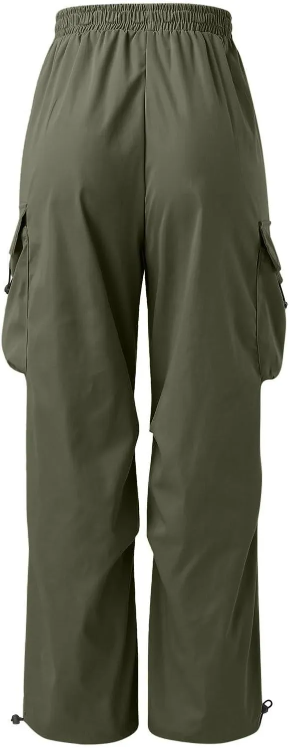 Baggy Cargo Pants for Men Harem Trendy Casual Loose Fit Parachute Pants Tactical Lightweight Hiking Pants