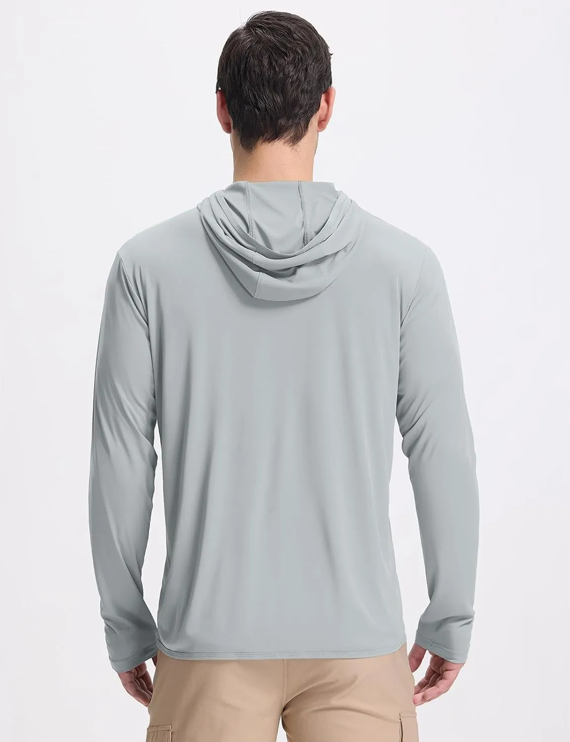 baleaf Men's UPF 50  Sun Protection Hoodie Full Zip Jacket Lightweight Long Sleeve Cooling Shirts Pockets Hiking Fishing