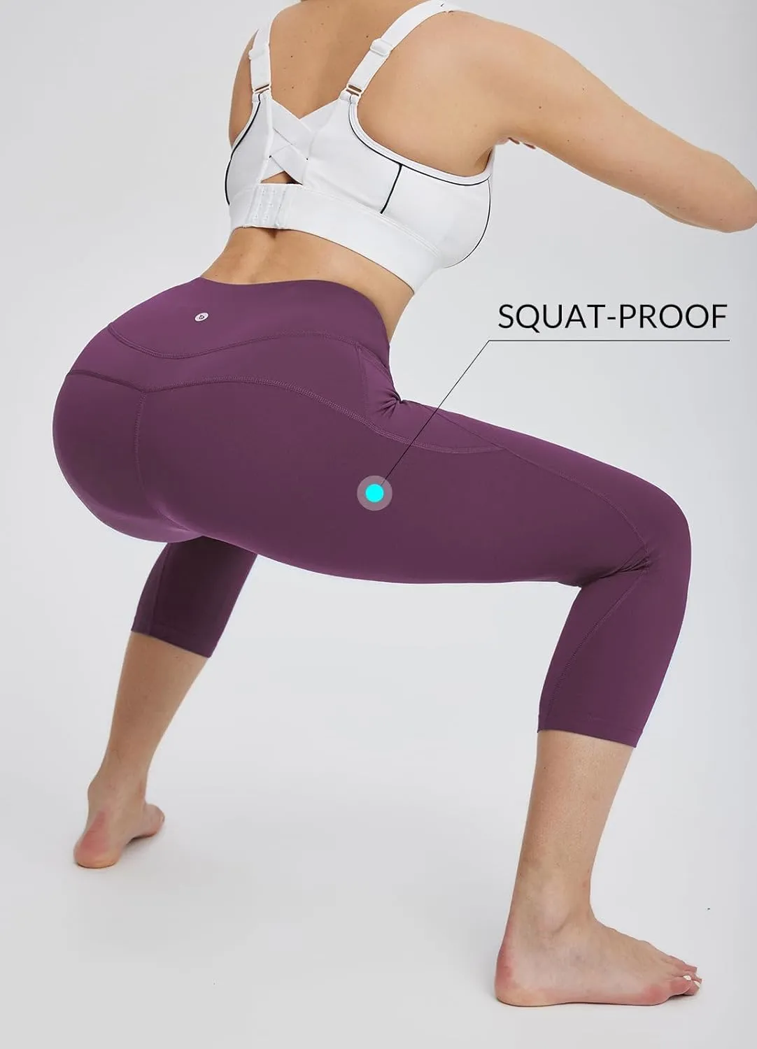 baleaf Women's Capri Leggings with Pockets High Waisted Workout Yoga Running Gym Pants for Casual Summer