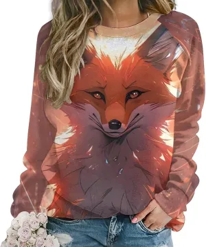 Bengbobar Womens Casual Floral Print Long Sleeve Sweatshirt Oversized Loose Pullover Sweaters Crewneck Daily Wear Tops