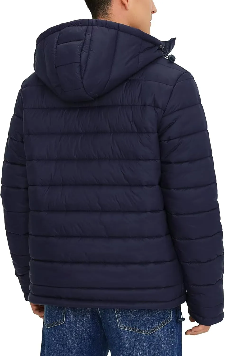 BEST SOUTH Men's Winter Puffer Jacket Hooded Puffy Fleece Warm Lightweight Coat Outerwear Cold Weather